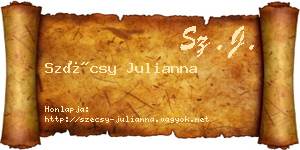 Szécsy Julianna névjegykártya