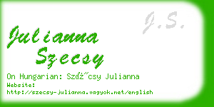 julianna szecsy business card